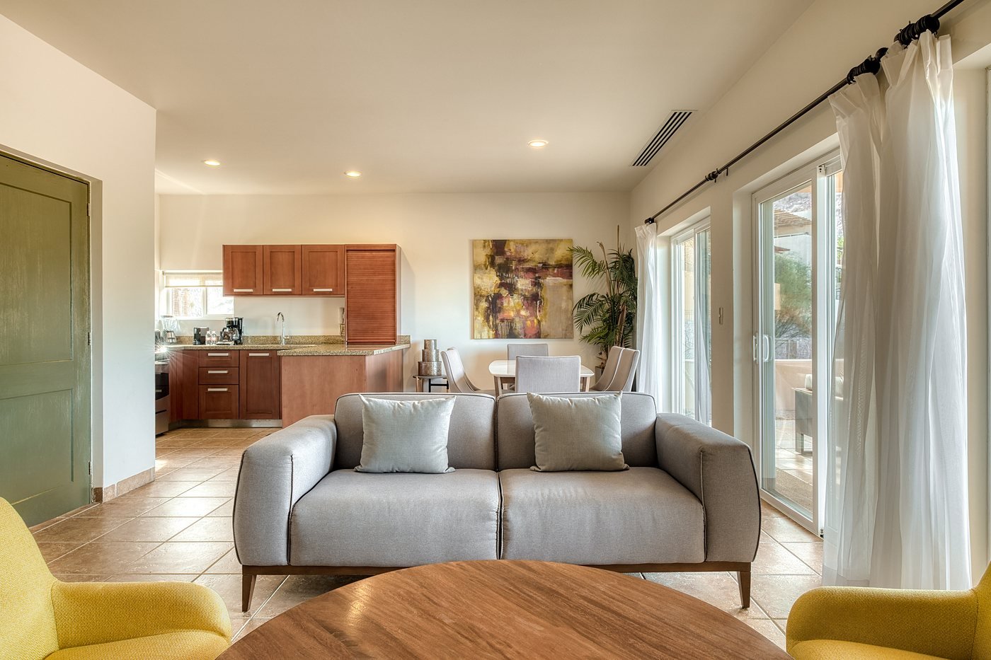 Living room with kitchen