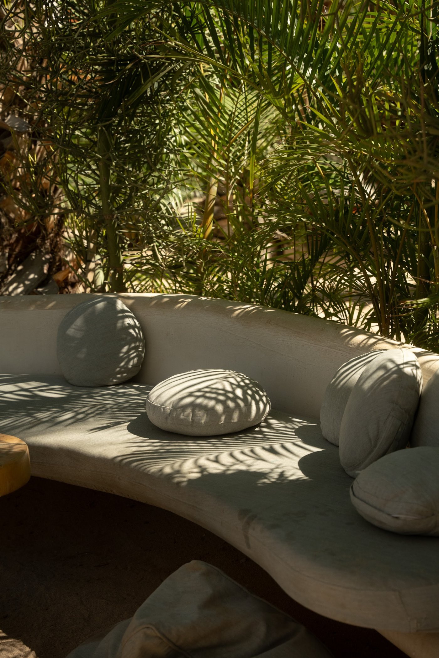 Shaded lounge with cushions